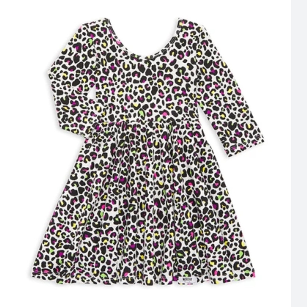 Worthy Threads Cotton Knit Girls Cheetah Dress